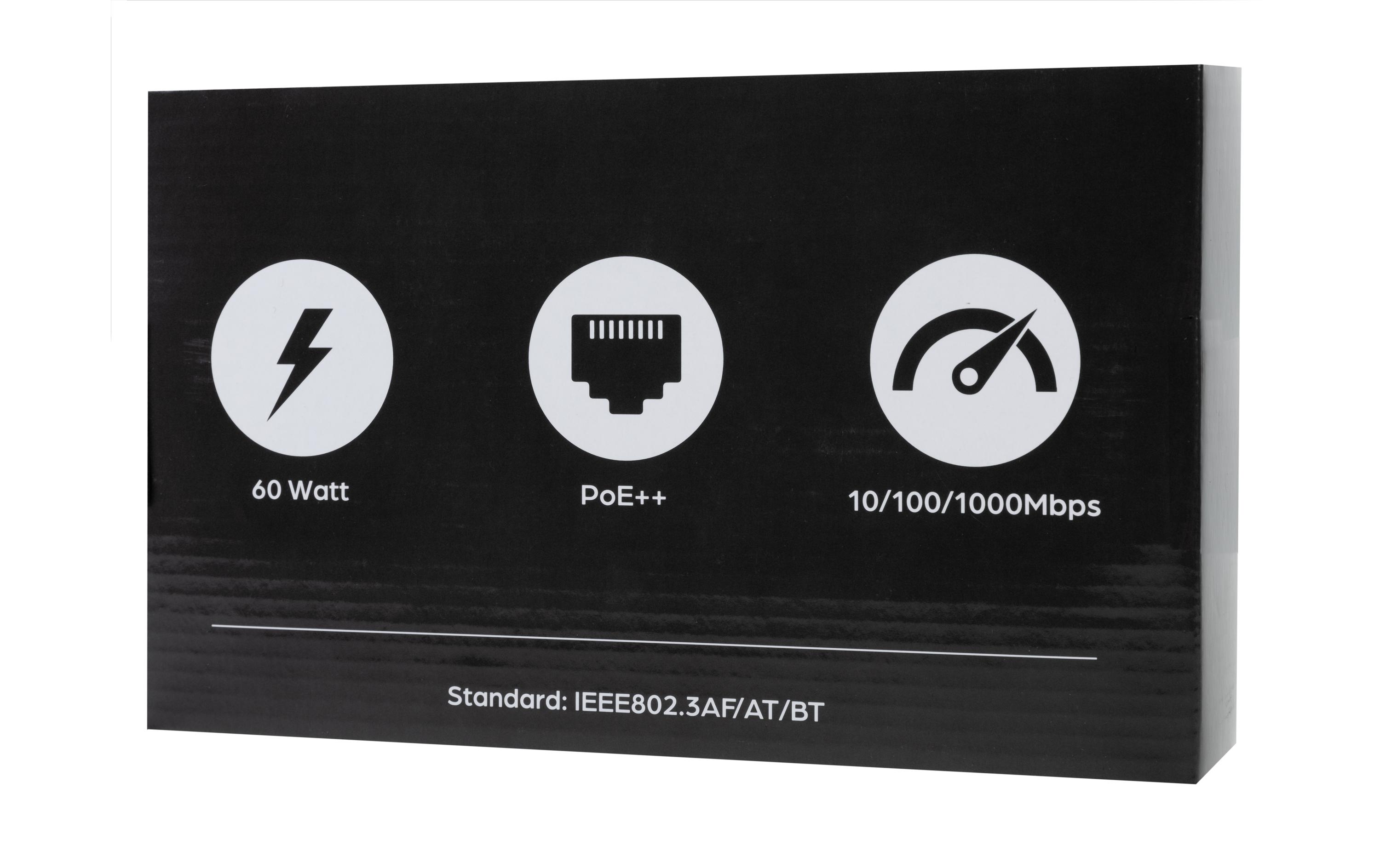 PoE++ Injector 60 WPower-over-Ethernet-Adapter