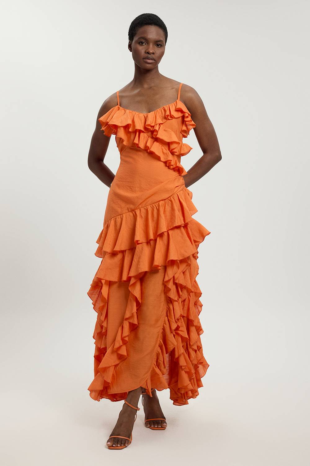 KarenMillen Robe Maxi À Volants Dramatiques