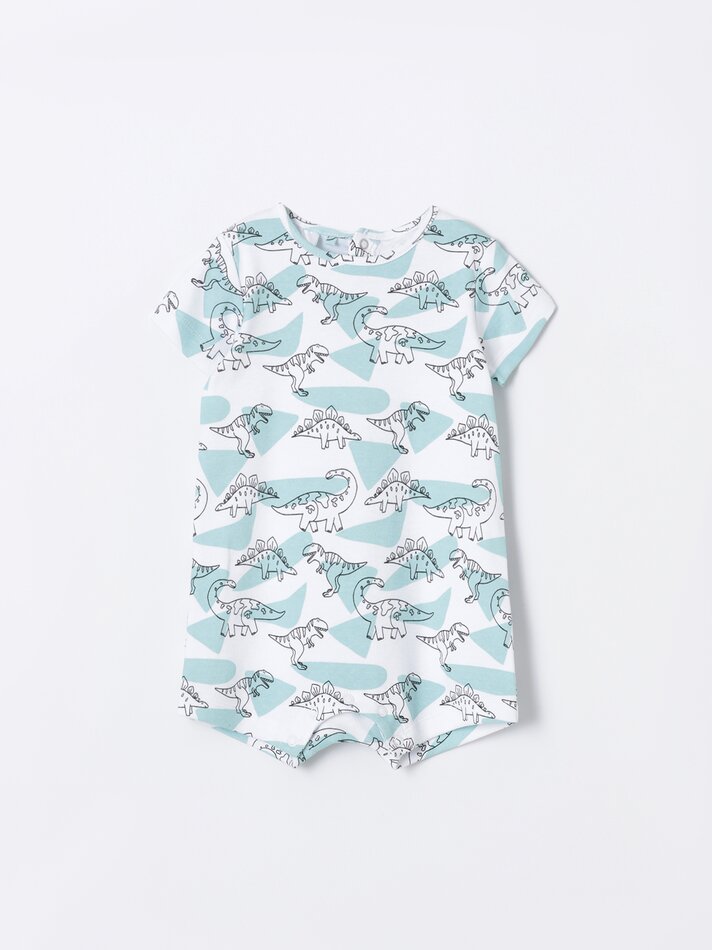 Conjunto com 2 pijamas estampados - Turquesa Escuro
