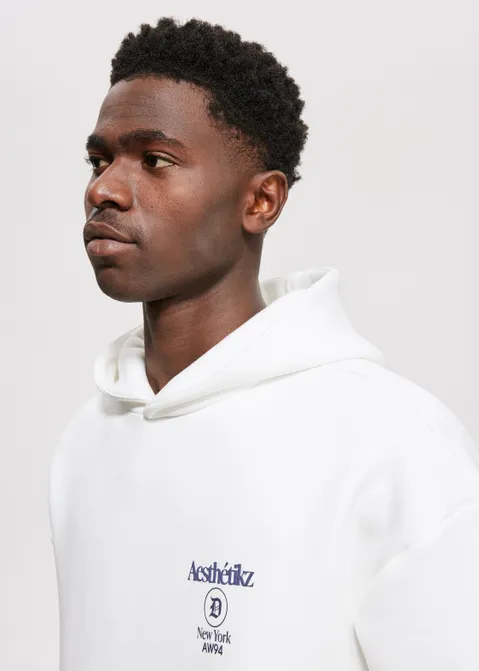 Hoodie met print new york off-white (WIT.O)