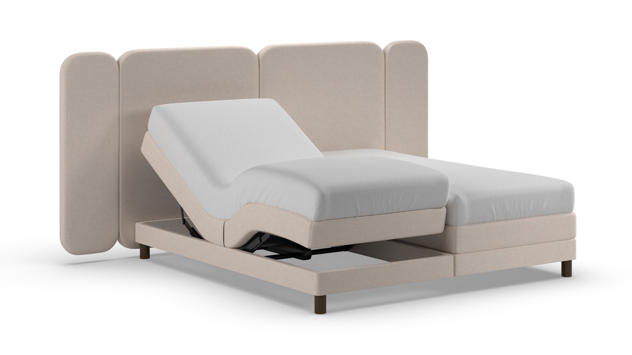 Elektrische boxspring Ridge met Kårlsson Excellence matras - Warm wool beige