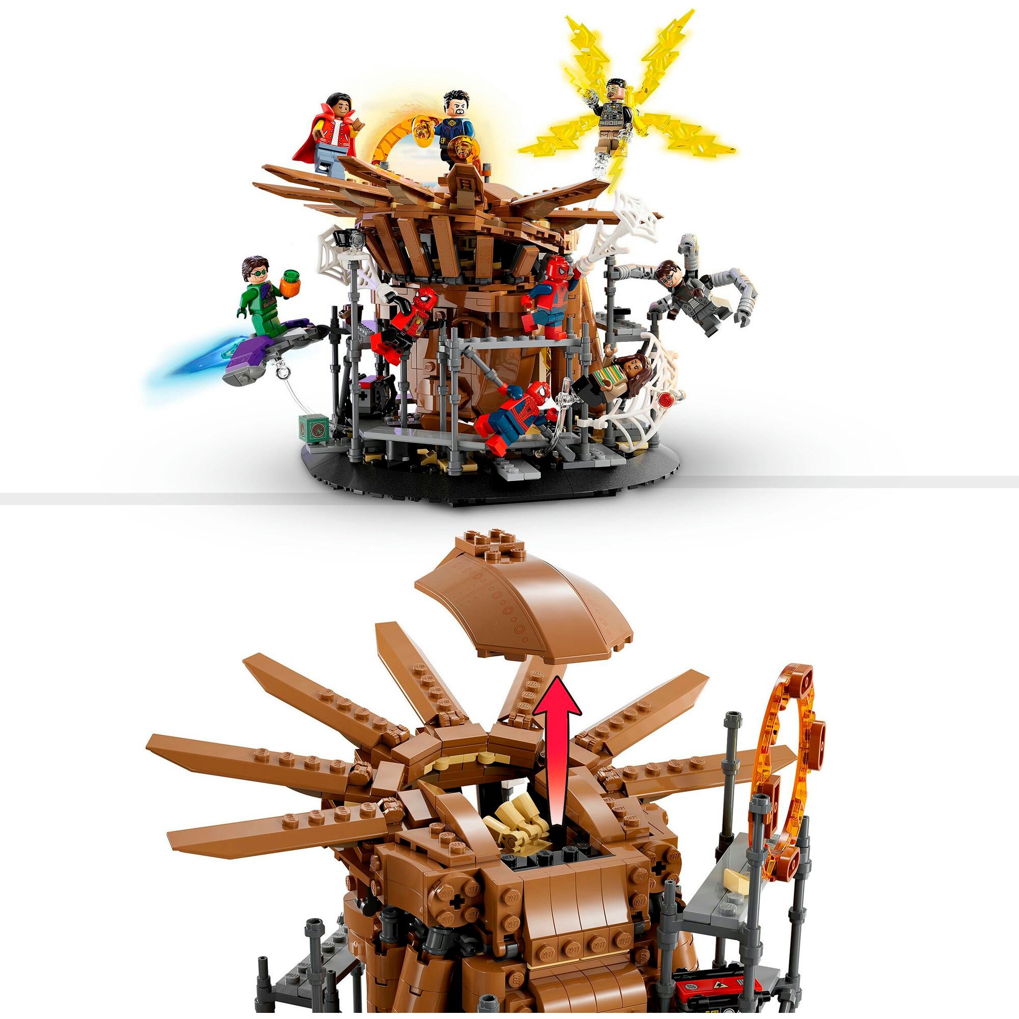 LEGO Konstruktionsspielzeug Marvel Super Heroes Spider-Mans großer Showdowns