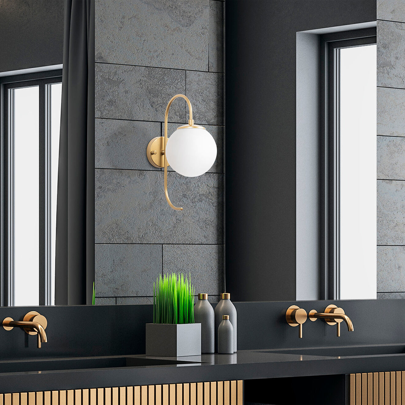 Sheen Applique murale Jewel dorée - 36 ccm