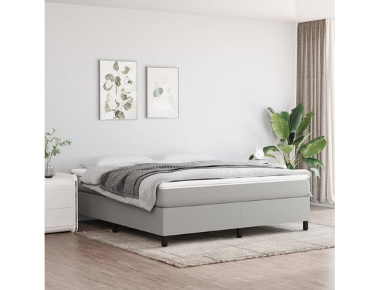 VIDAXL - Sommier 180 x 200 Sommier à ressorts de lit gris clair 180x200 cm tissu