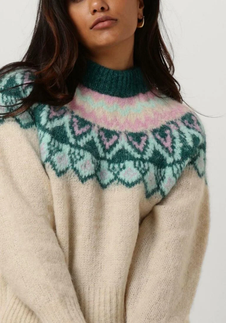 Y.A.S. beige y.a.s. trui yasice ls knit pullover