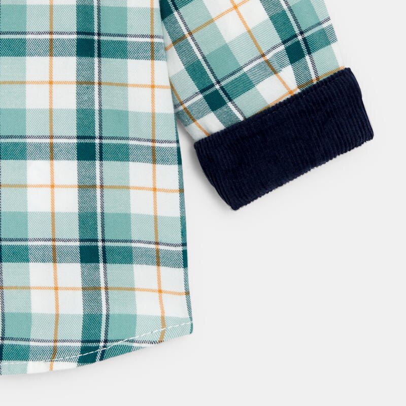 Chemise à carreaux col velours bébé garçon Vert