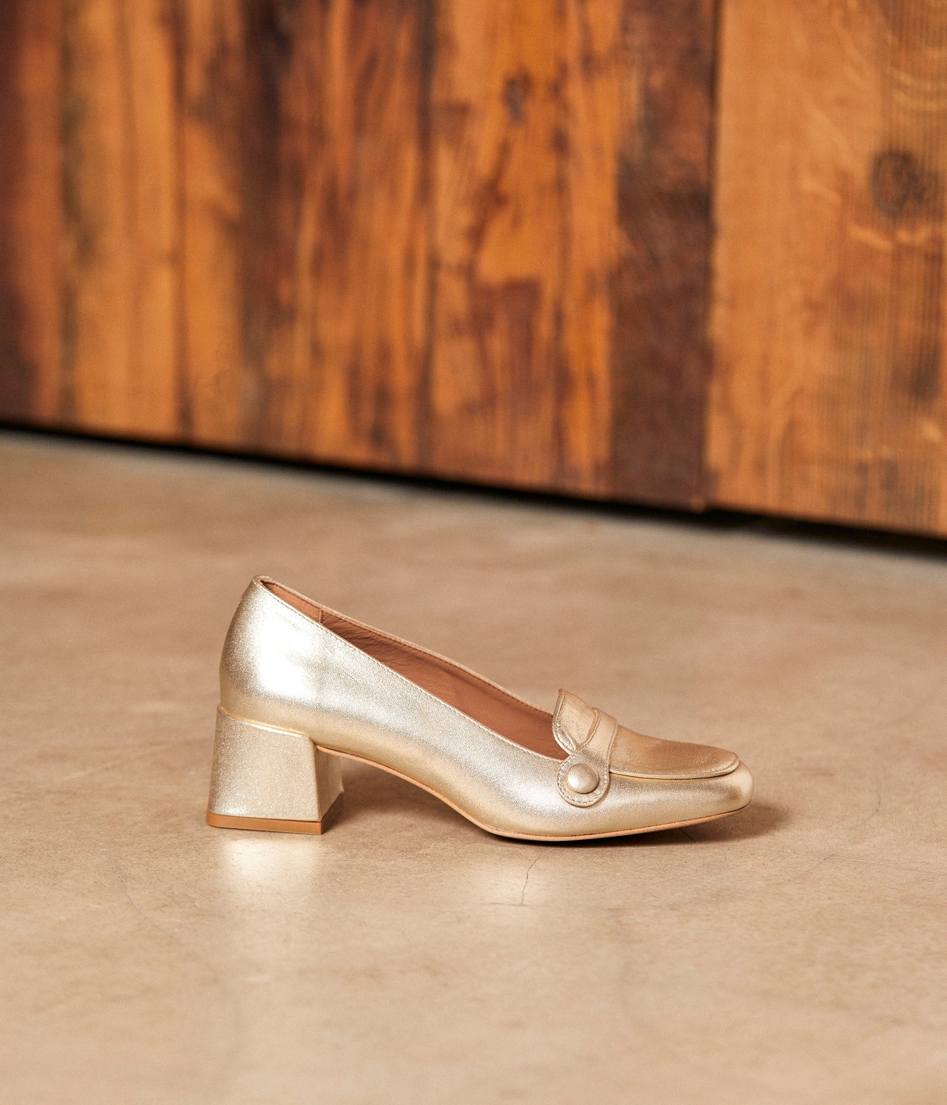 Mocassins talon dorés Anatole