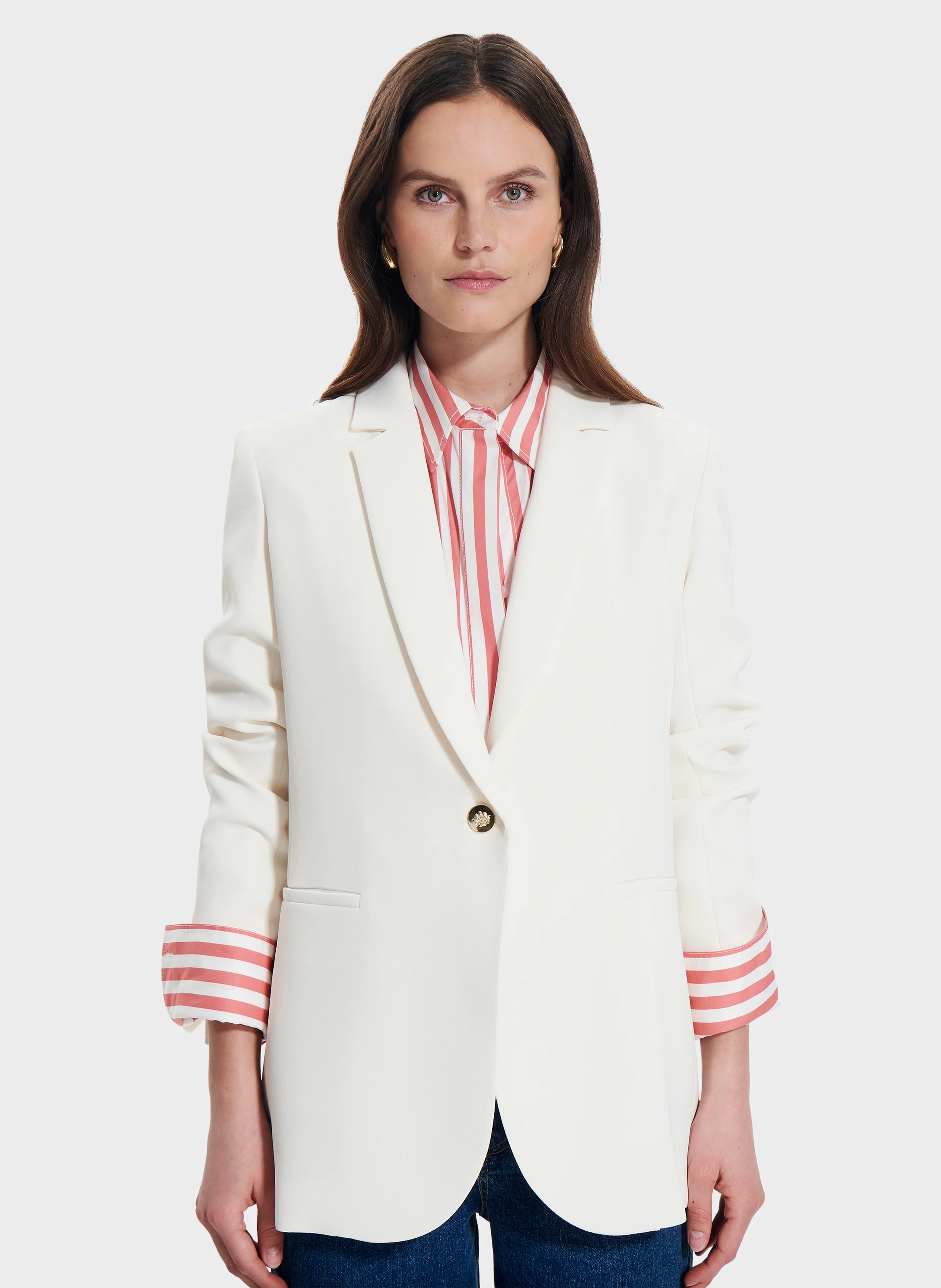 VICTORINA - Veste de tailleur boutonnée | Blanc