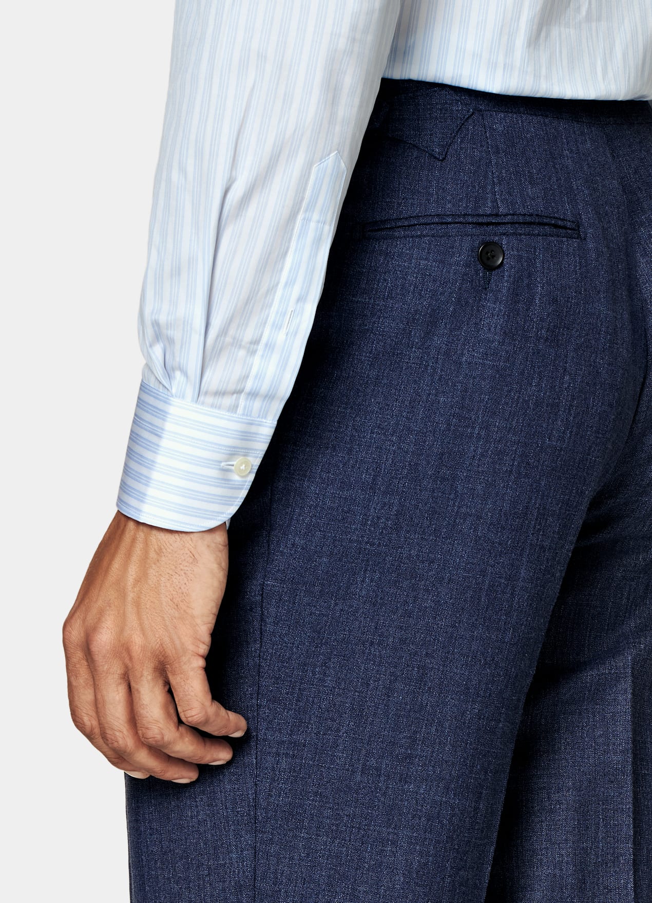 Costume Havana coupe Tailored bleu moyen