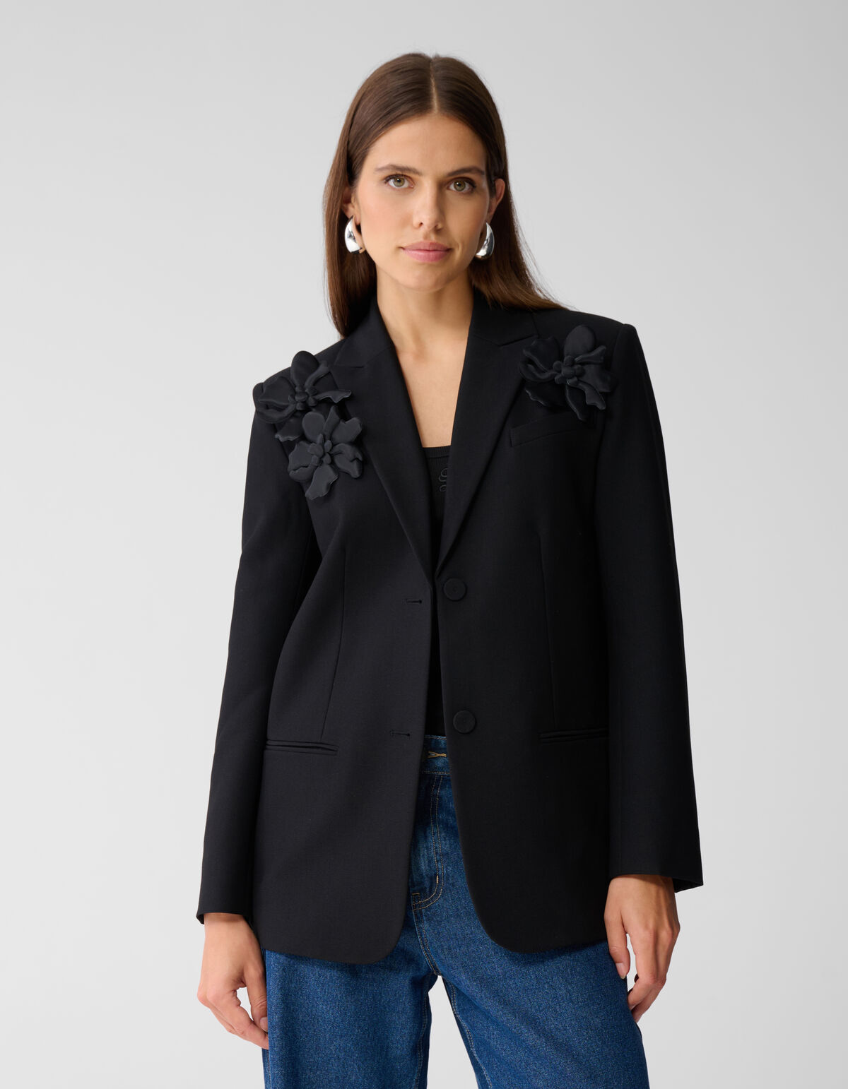 Flower Blazer Zwart By Mieke