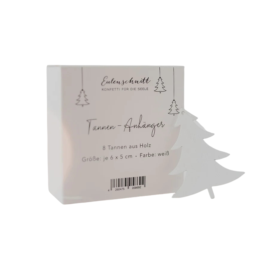 Holzanhänger Tanne Weiss 8er Set