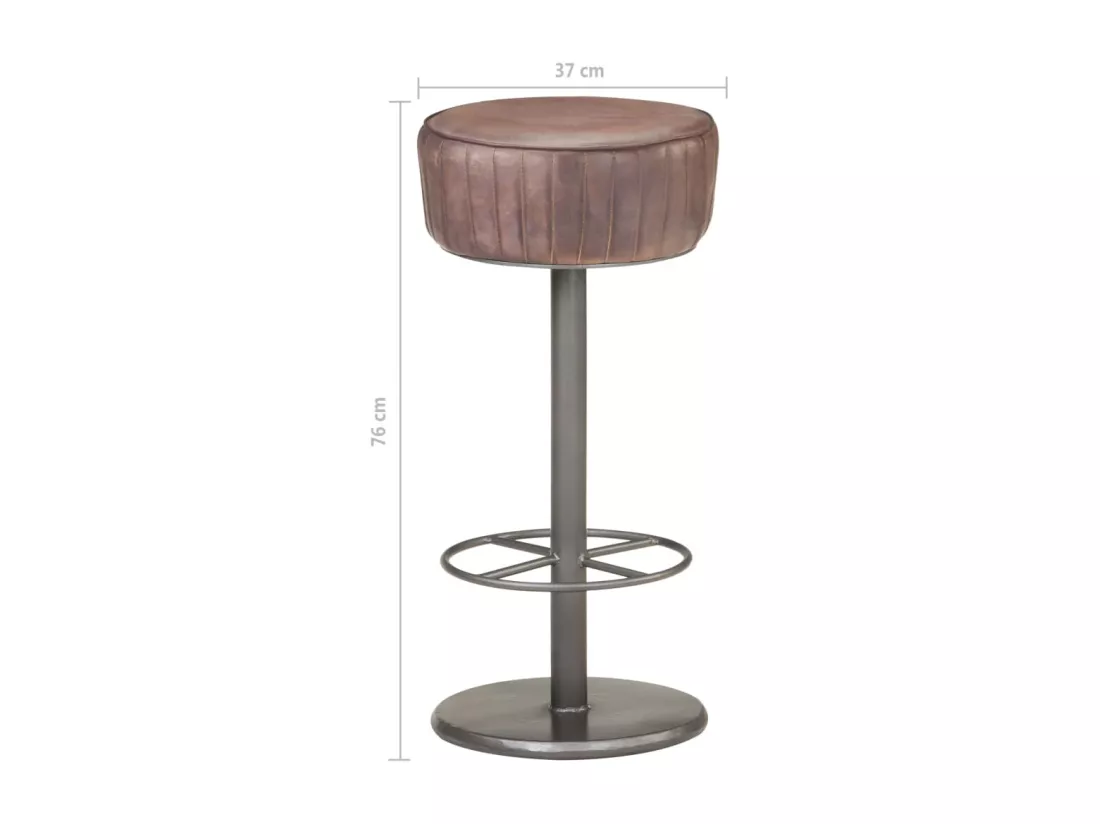 Tabouret de bar Marron Cuir véritable
