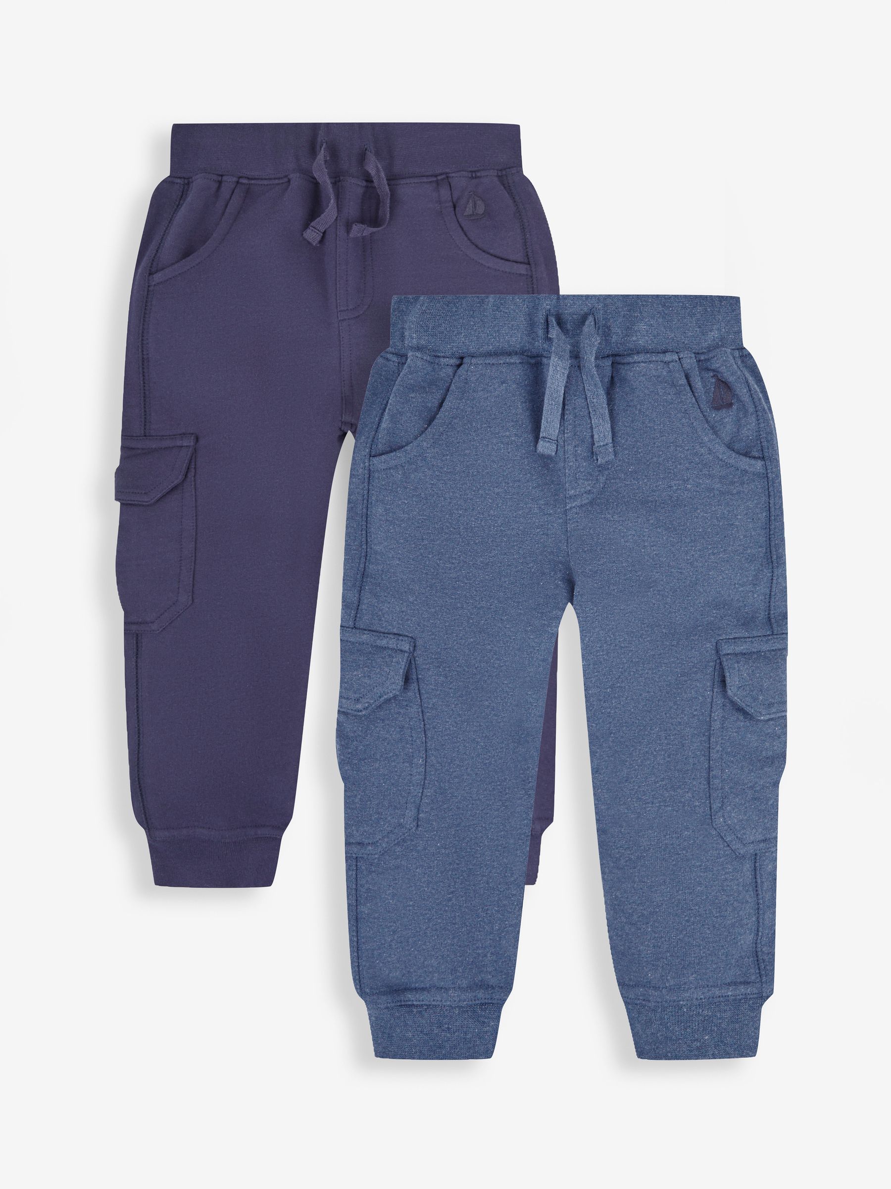 Indigoblauw & marineblauw - JoJo Maman Bébé Cargo 100% Cotton Joggers 2 Pack