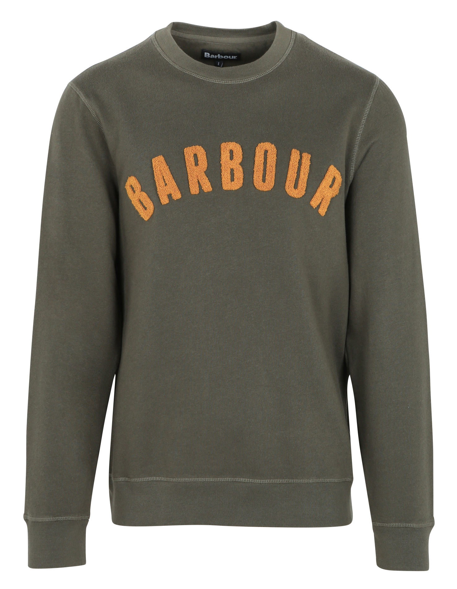 Sweat col rond en coton mélangé | Kaki