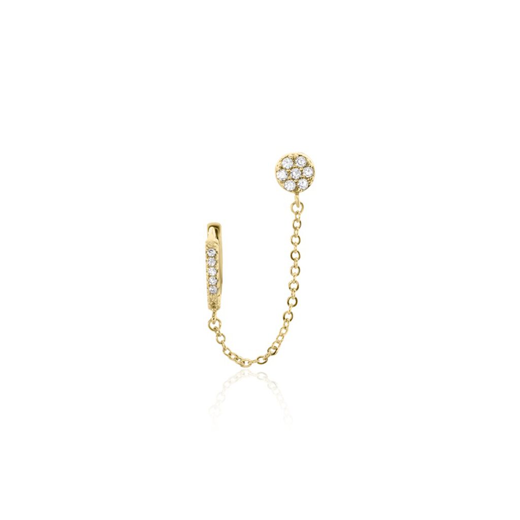 Bijou D'oreille Unitaire Plaqué Or Hesmee Oxyde De Zirconium
