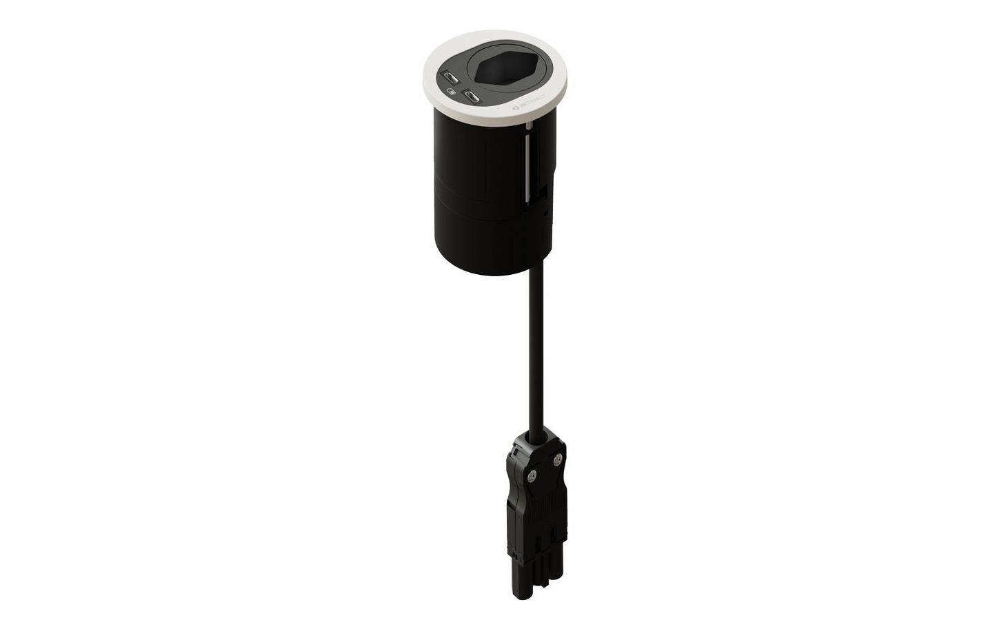 Steckdoseneinheit ATOM T13, 2x USB-C Weiss<br>Innovative Einbau-Lösung für Typ 13-Steckdose und USB-Anschlüsse