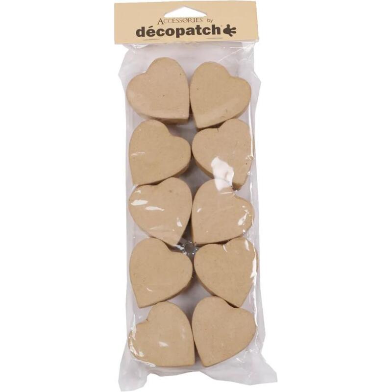 Set 10 petites boîtes coeurs 3x15x30cm - Kraft