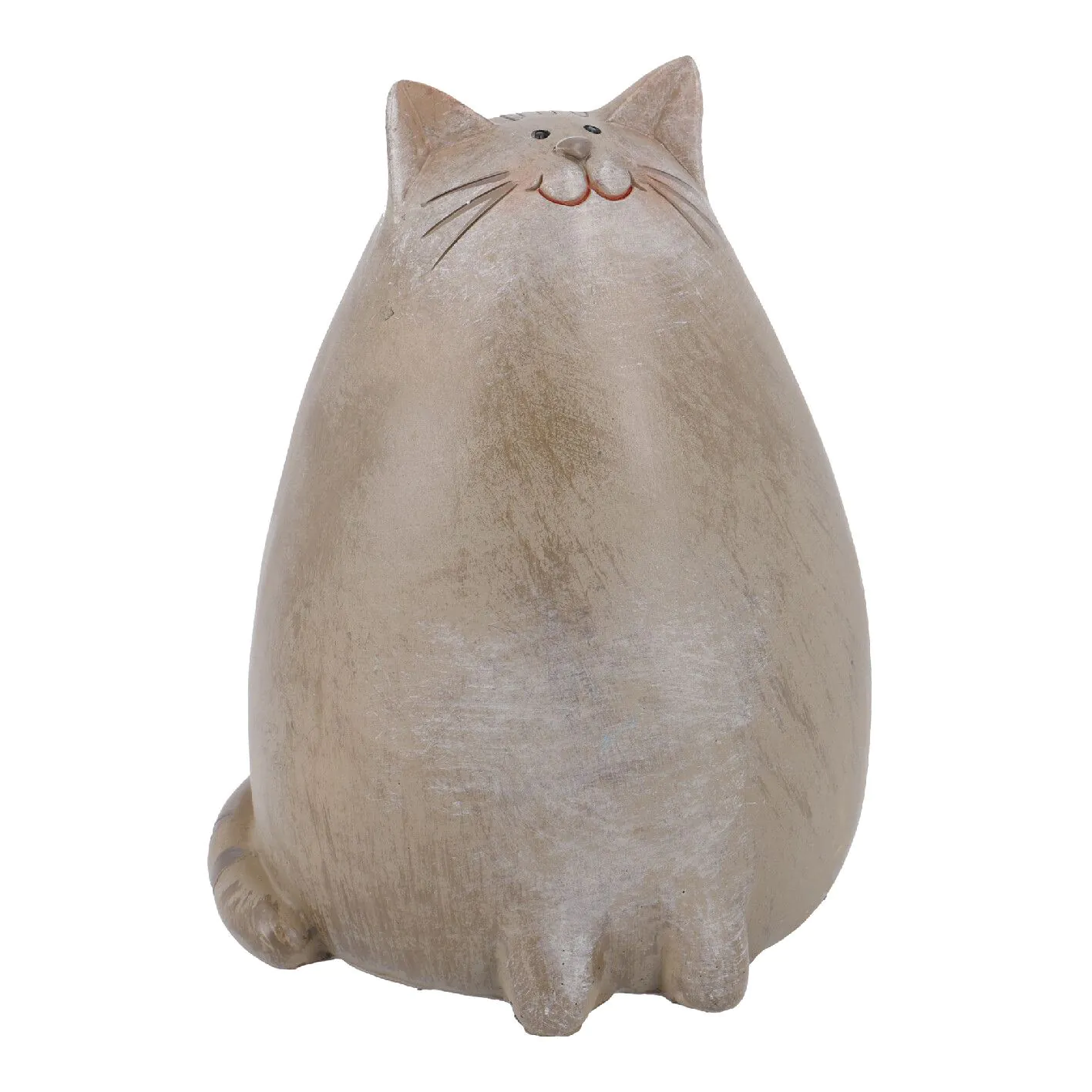 Katze, bauchig/Augen auf, 15.5 cm
