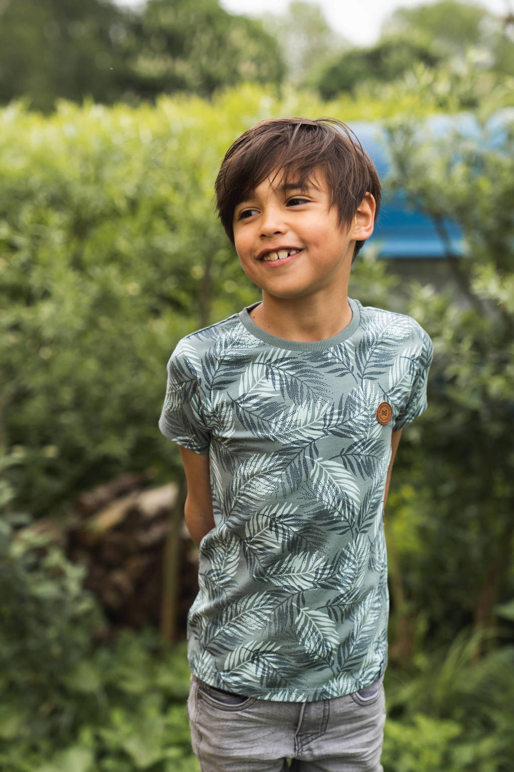 Koko Noko T-shirt met all over print groen/lichtgroen