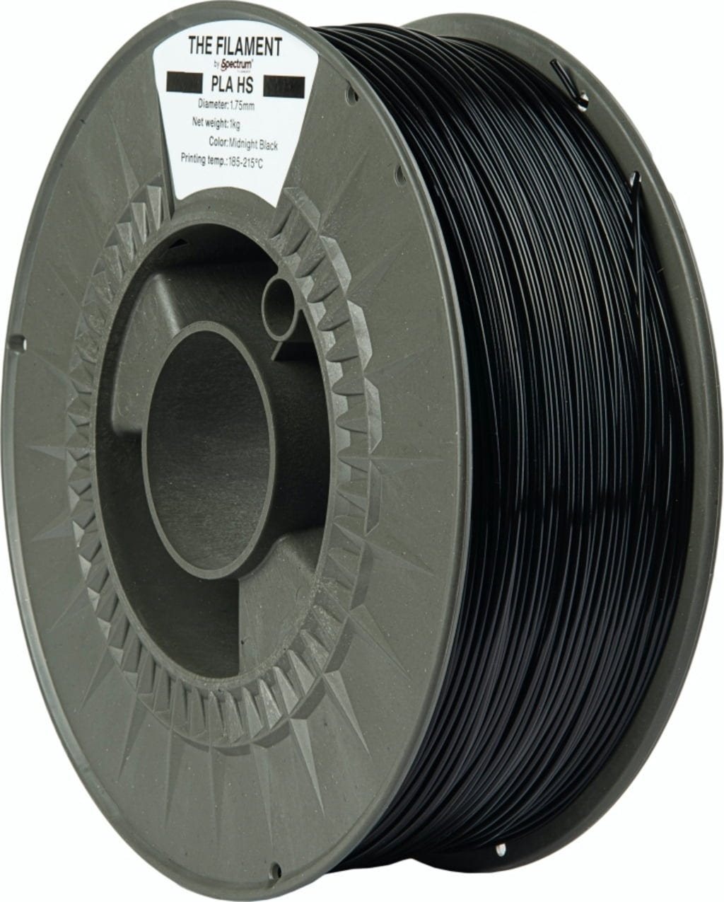 The Filament  PLA HS Midnight Black, 1,75 mm / 1000 g    Kosteneffizientes PLA für hohe Geschwindigkeiten in Midnight Black