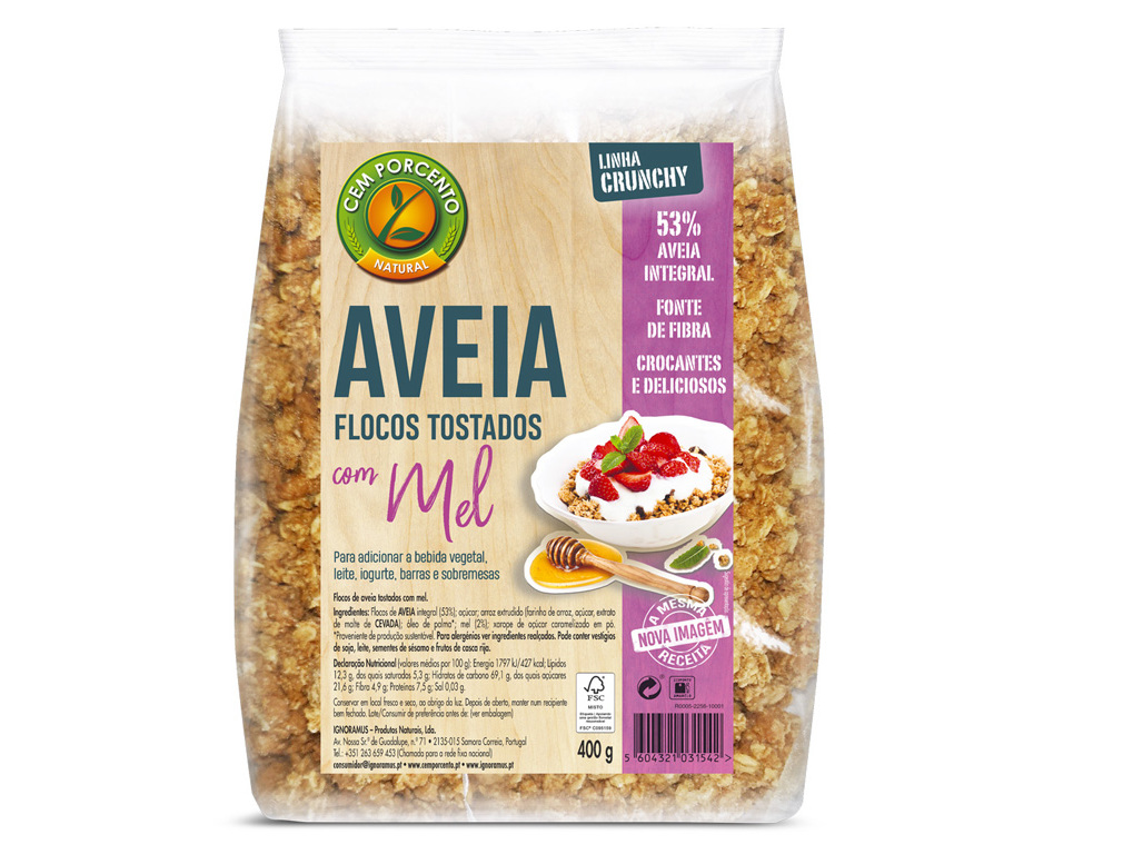 FLOCOS CEM PORCENTO AVEIA CROCANTES COM MEL 400G