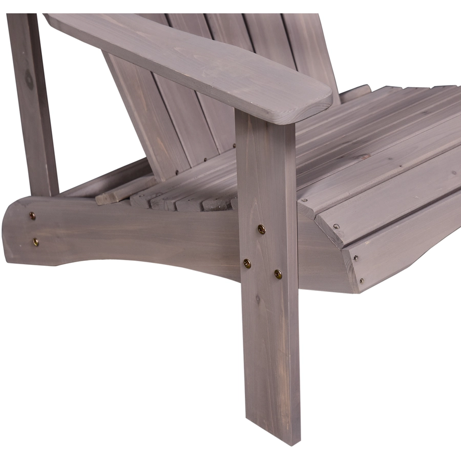 Outsunny Gartenbank mit Tisch und Schirmloch grau