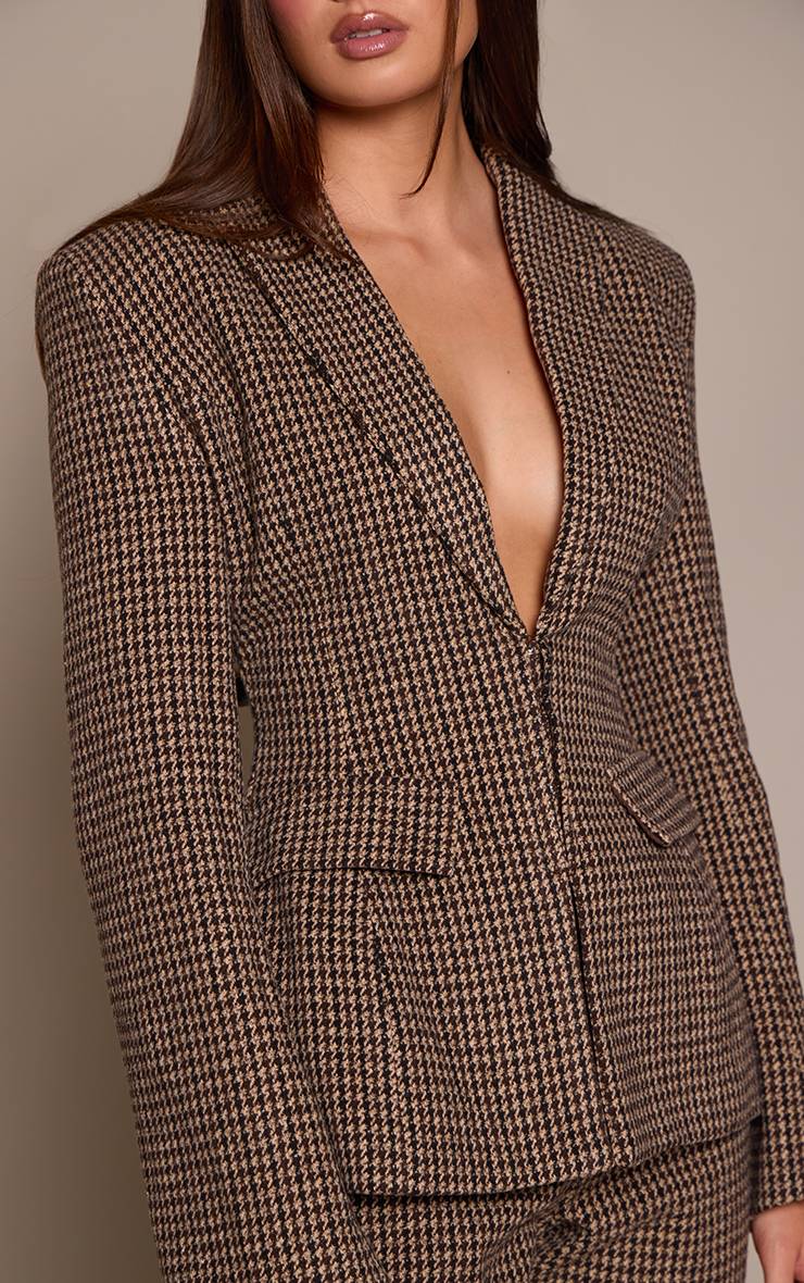 Marron Blazer Pied-de-poule