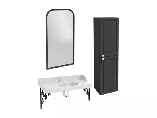Pack plan vasque suspendu JACOB DELAFON Cléo 1889 + miroir + colonne droite + siphon chromé