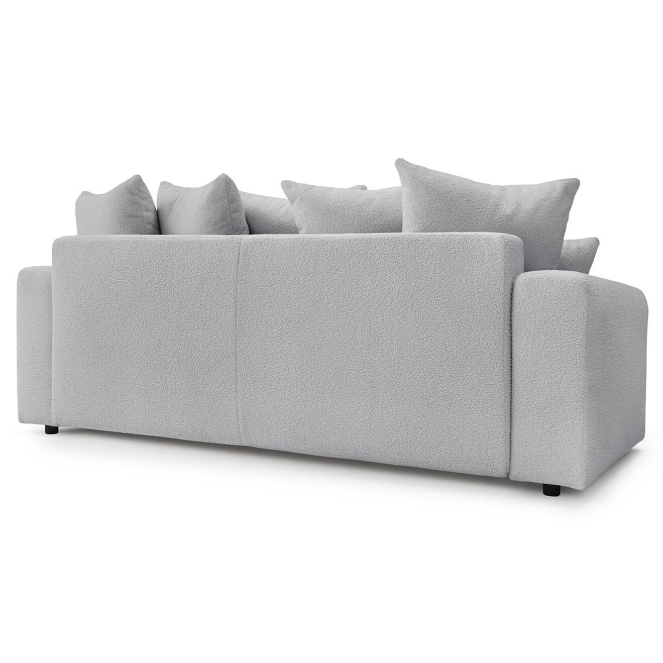 Bobochic Canapé 3 places convertible velours bouclette Envy gris clair - 245x102x88 cm