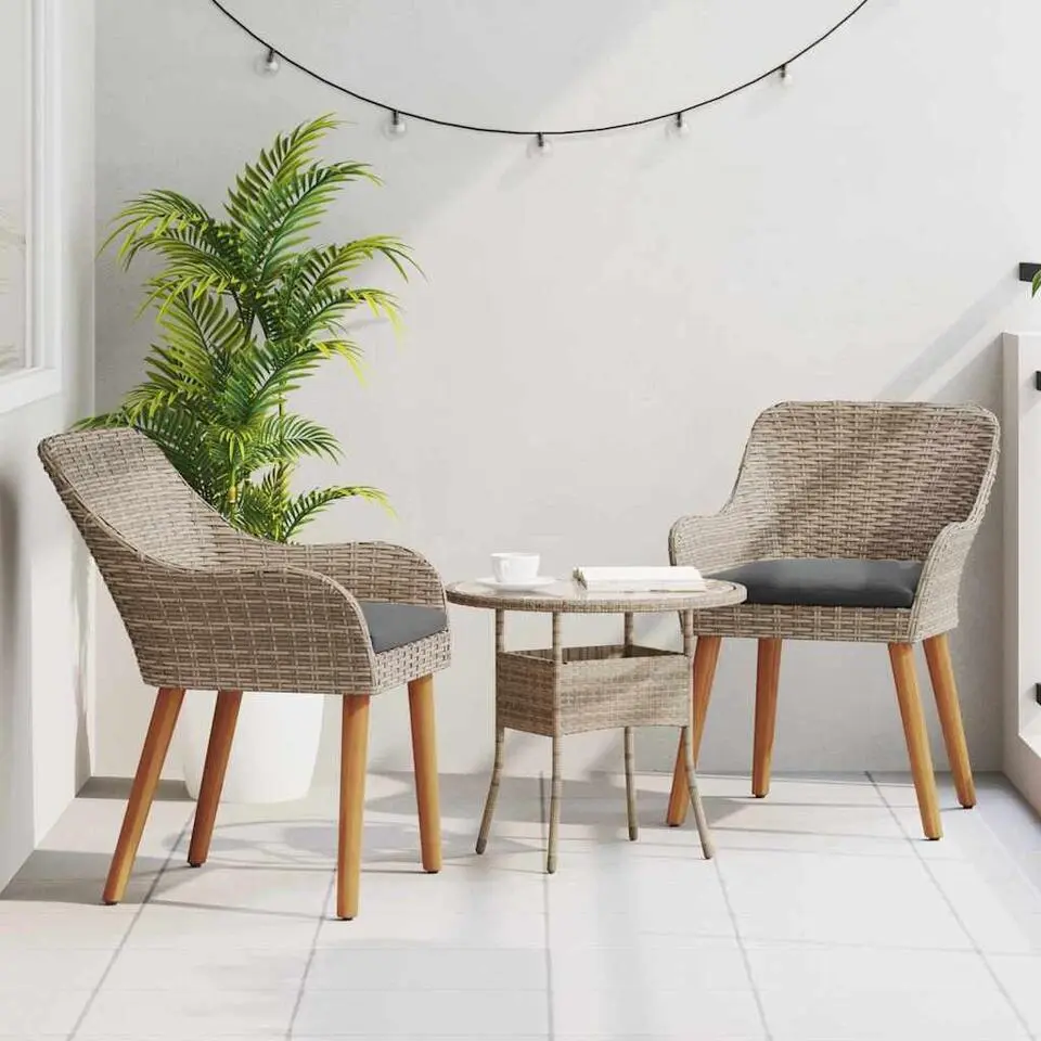 vidaXL - Tuinstoel - Zwart - Poly rattan - 55 x 62.5 x 82cm