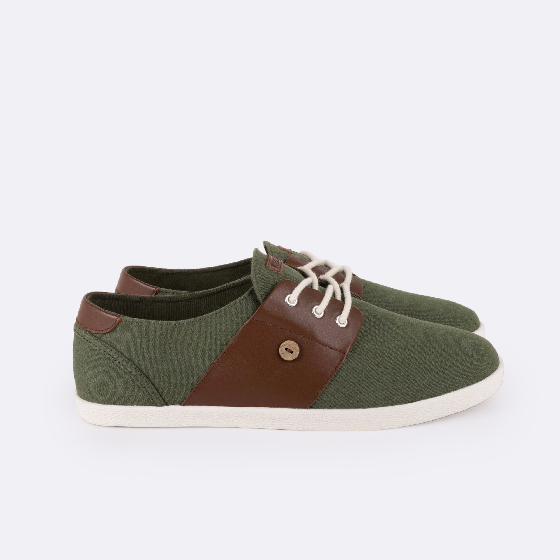 Tennis kaki & camel coton et coton recyclé - modèle cypress
