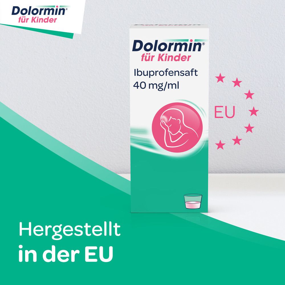Dolormin für Kinder Ibuprofensaft 40 mg/ml bei Fieber und Schmerzen