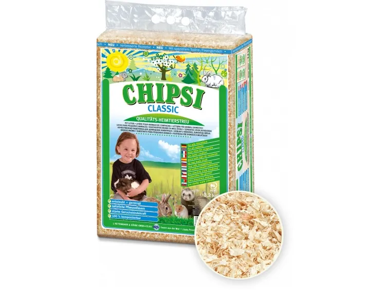 CHIPSI CLASSIC, Træpiller, Hamster, Mus, 3,2 kg, Polybag