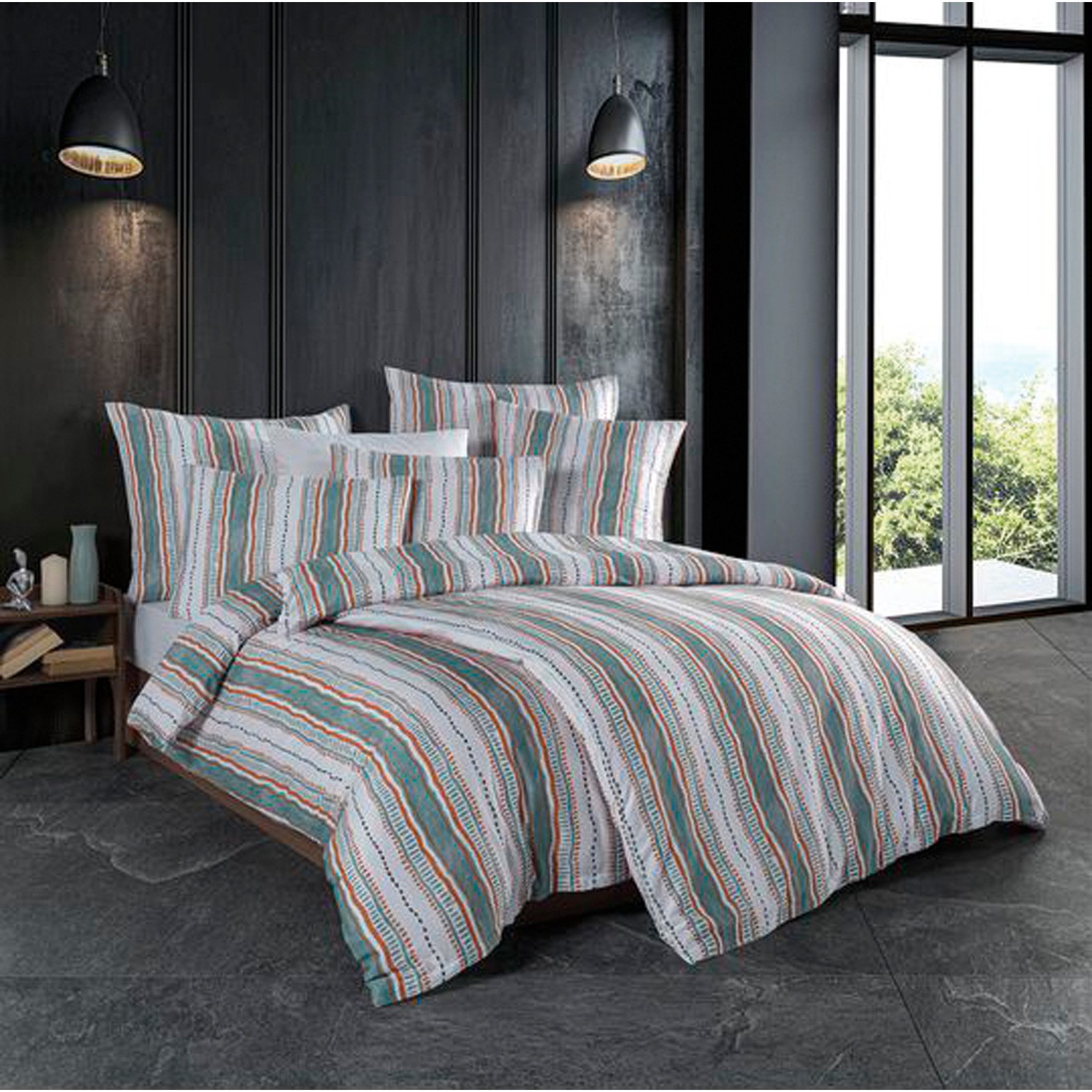 Bettwäsche Satin Fancy stripes grau