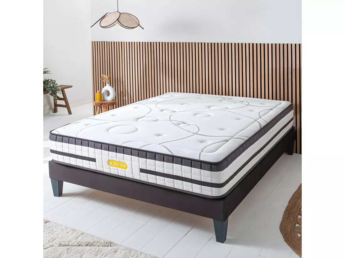 Ensemble Concorde Ressorts ensachés Accueil mémoire de forme Ferme et sommier en kit - 160x200cm