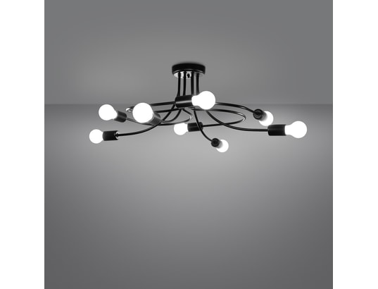 SOLLUX LIGHTING - Lustre levar 8 noir