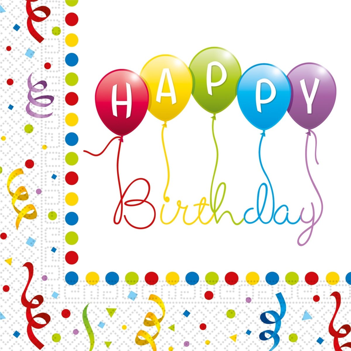 Happy Birthday Servetten Gekleurd 33cm 20st