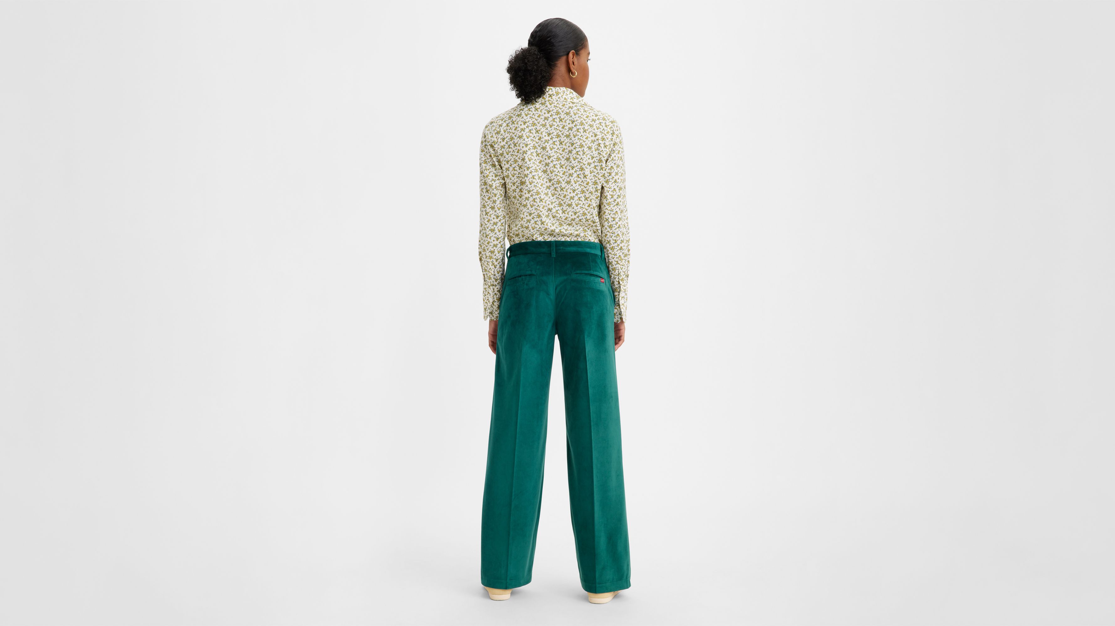 Pantalon Baggy - Deep Sea Moss Velvet - Vert