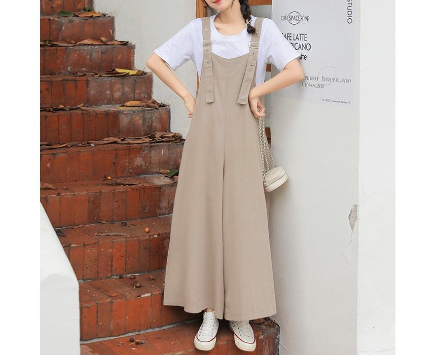 Honey River - Wijde jumpsuit met effen pijpen