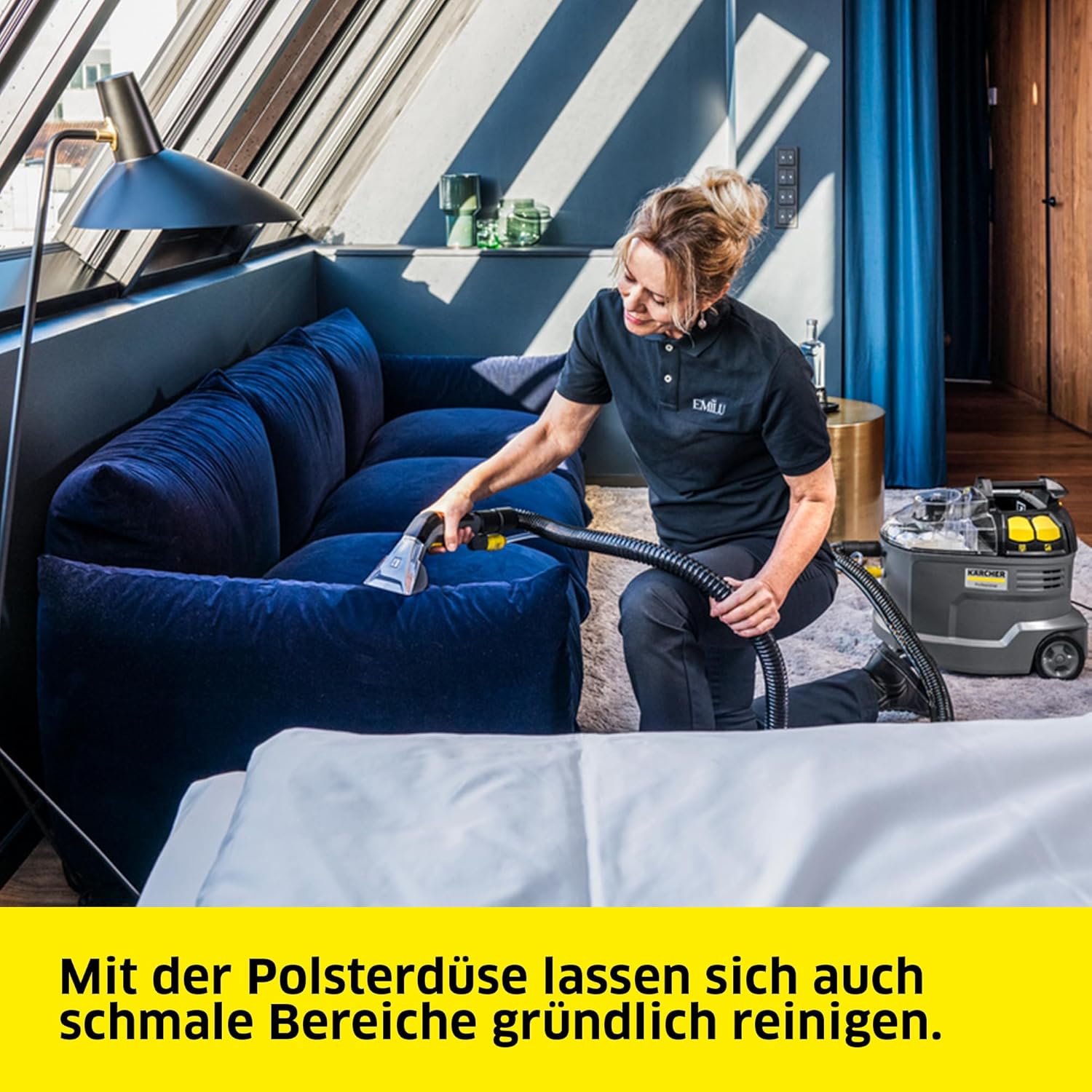 Kärcher Waschsauger Puzzi 8/1, leistungsstark, für die Reinigung von Polstern, Fleckentfernung auf textilen Flächen, inkl. ergonomischer, kurzer Polsterdüse