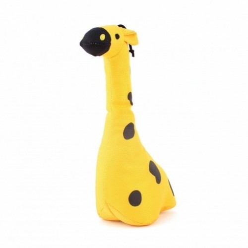 Brinquedo de pelúcia Beco Pets George, a girafa amarela em forma de cachorro.