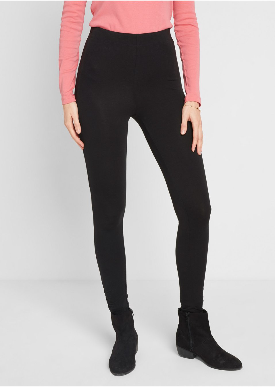Legging avec large empiècement confortable à la taille et détail fronce
