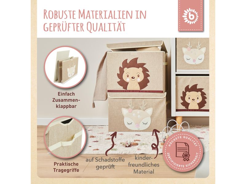 bieco Aufbewahrungsbox Ella mit Deckel Hirsch Spielzeugbox mit Deckel