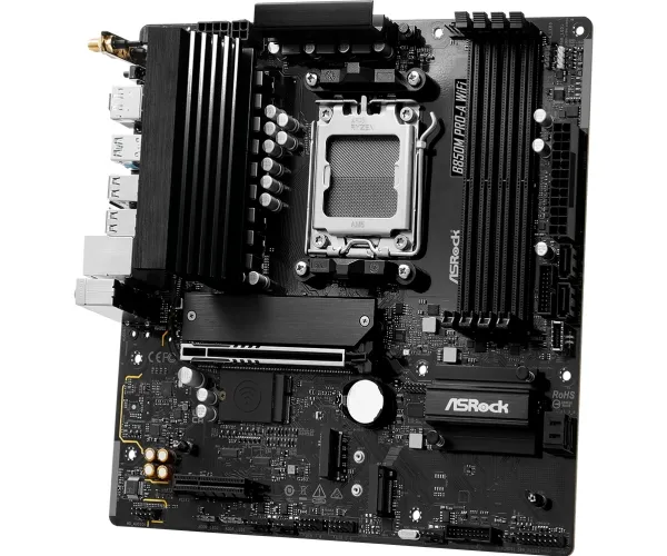 ASRock B850M Pro-A WIFI - Bundkort - micro ATX - Socket AM5 - AMD B850 Chipset - USB-C Gen2, USB 3.2 Gen 2, USB 3.2 Gen 1 - Wi-Fi 6E, 2.5 Gigabit LAN, Bluetooth - onboard grafik (CPU påkrævet) - HD Audio (8-kanaler)