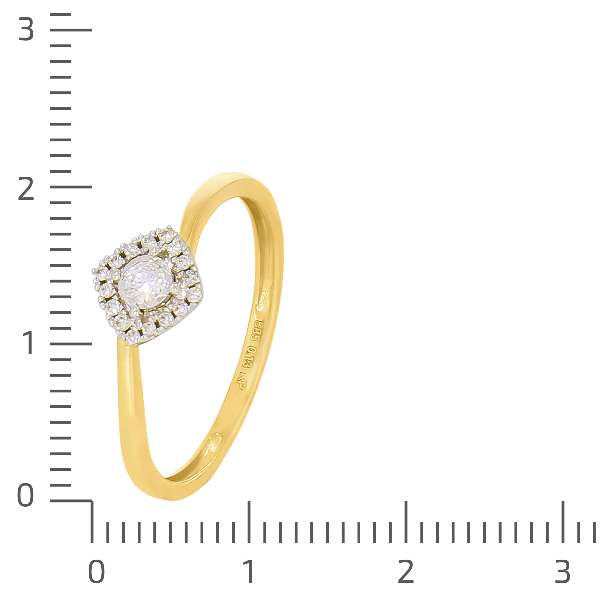 Diamonds by Ellen K. Ring 585 Gold zweifarbig 17 Brillanten zus. 0,13ct.