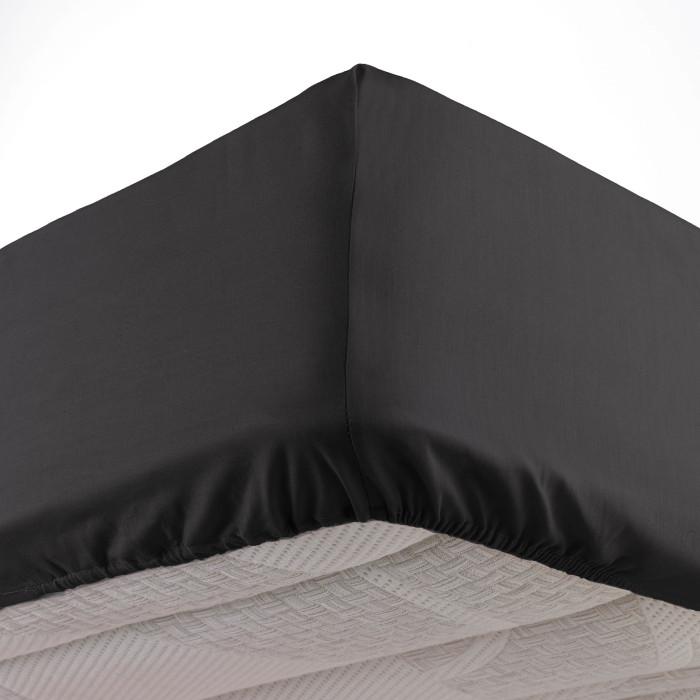 DRAP HOUSSE 1 PERSONNE 90X190CM LINA CHARBON