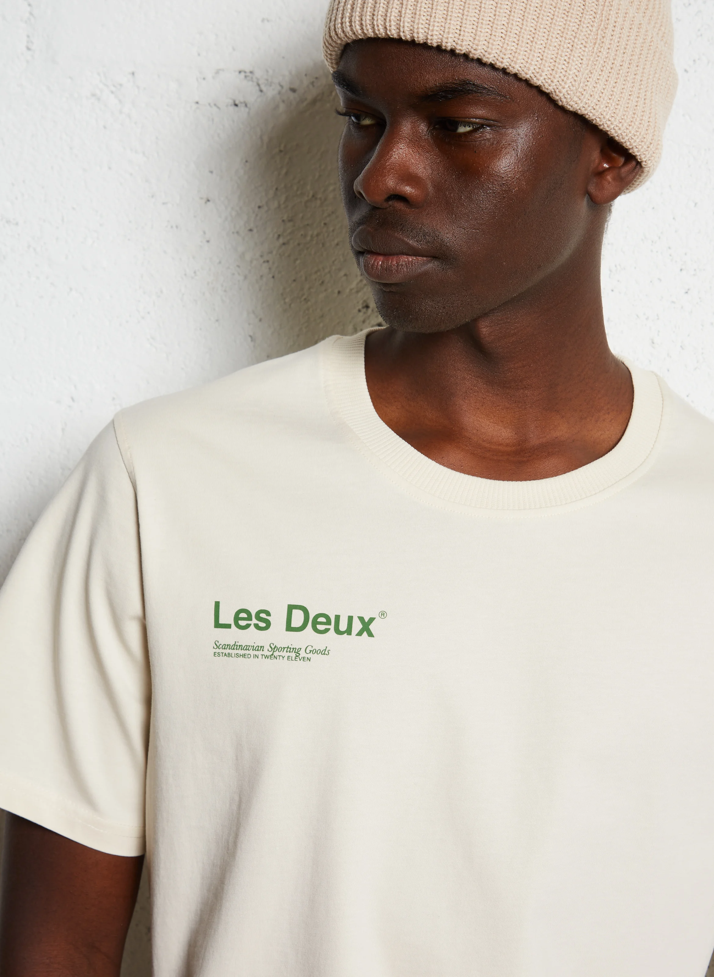 BRODY - Tee-shirt droit en coton sérigraphié | Beige
