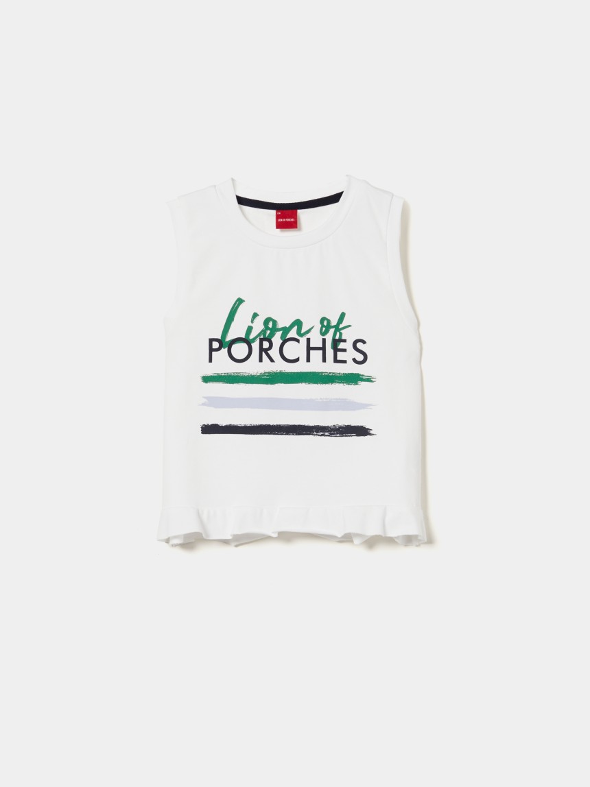 Top com estampado e folho na base