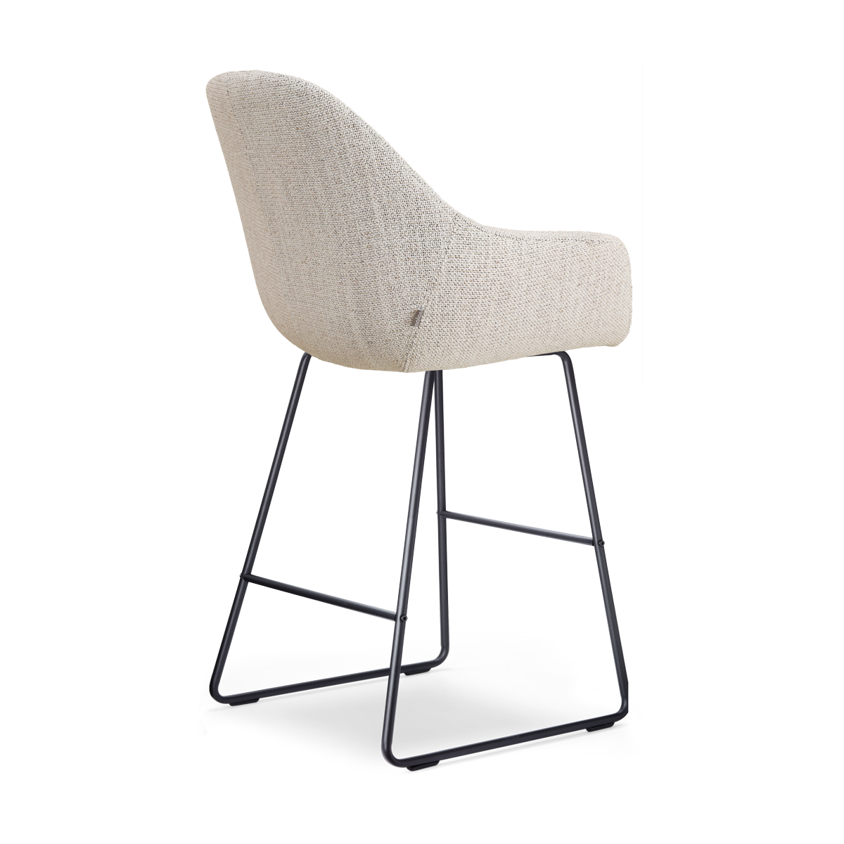 Barkruk Nino-Mae grijs beige gemêleerd - zwart 75 cm