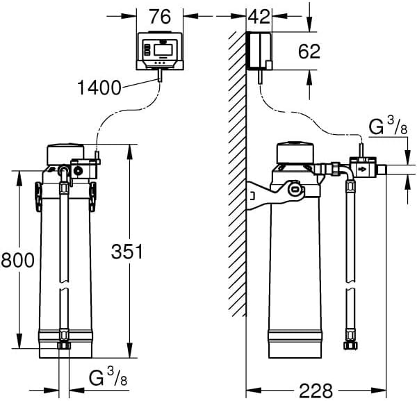 GROHE Blue - Magnesium + Zink Filter Starter Set (reduziert Kalk und Schwermetalle, Kapazität 400 Liter bei 17° dGH), 40875000
